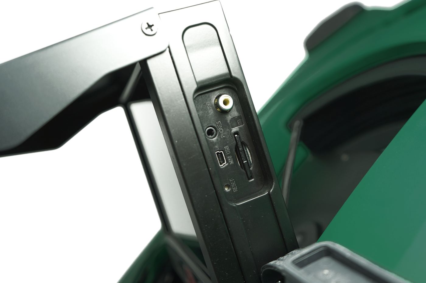 SD card slot and ports on the MiniFlex screen housing